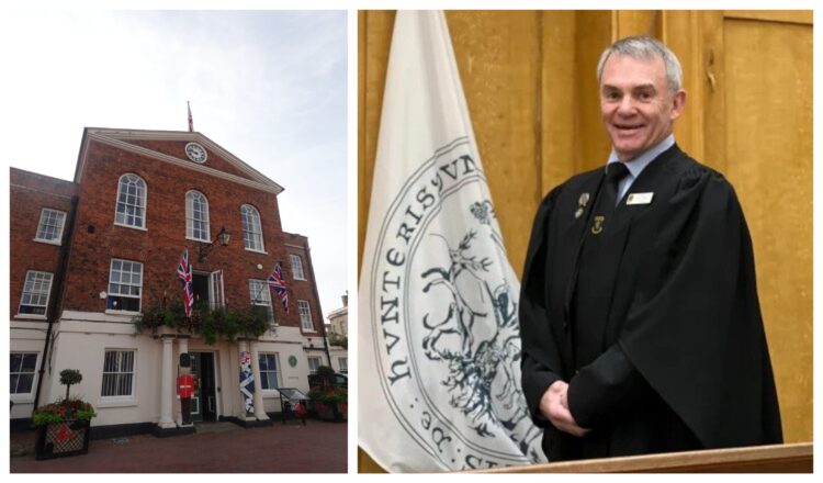 town final - News for Peterborough and Cambridgeshire News for Peterborough and Cambridgeshire - Huntingdon Town Council offices (left) are located in the Town Hall on the Market Square, Huntingdon. Right: Cllr Brian Luckham, chair of the finance committee.
