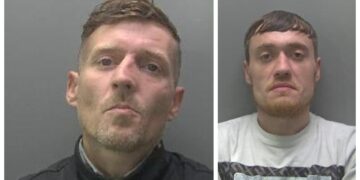 William Fletcher, 41, (left) and Robert Kiltie, 35, jailed for blackmail. Each sentenced to 26 months in prison.