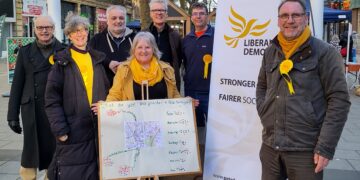 Peterborough Liberal Democrats took to the streets outside the Town Hall on Saturday together with Lib Dem Mayoral candidate, Cllr Lorna Dupre, to invite people's views on how to bring about a ‘Greener, Fairer and Better-Connected Peterborough and Cambridgeshire!’