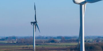 Coldham Windfarm near Wisbech was constructed in 2005 and is a joint project between ScottishPower Renewables and the Co-Operative Group. It is where a wind turbine burnt out earlier today. PHOTO: Terry Harris