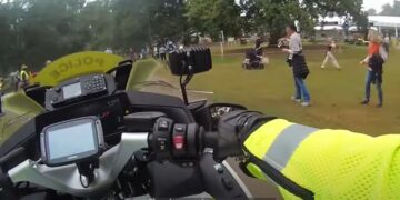 Reece Murray, 27, and Alfi Lleshi, 20, were arrested on the afternoon of 7 September last year after riding motorcycles through the Burghley Horse Trials near Stamford.