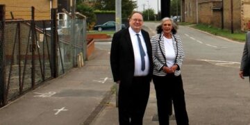 Fenland council leader Chris Boden with his portfolio holder for planning and flooding, Cllr Dee Laws PHOTO: Fenland District Council