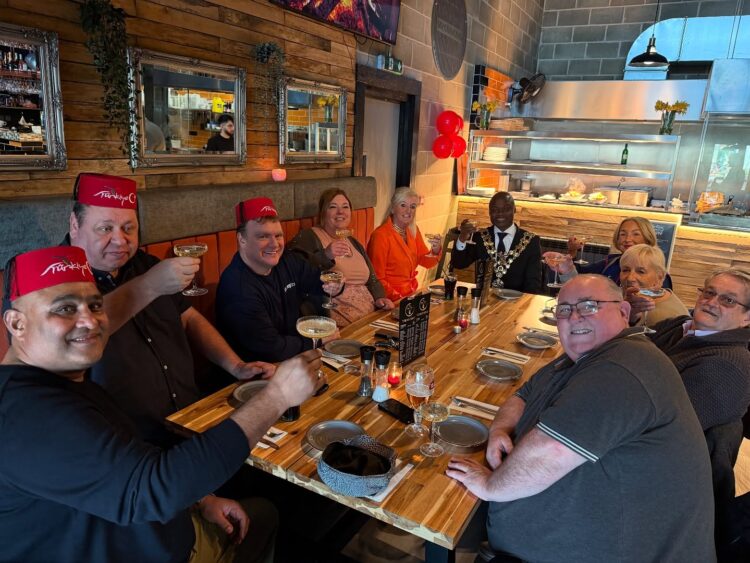 482299006_18040277411539826_6468883469657931577_n - News for Peterborough and Cambridgeshire News for Peterborough and Cambridgeshire - Cllr Shahid Rafique (left) joined fellow Wisbech town councillors – including the Mayor Cllr Sidney Imafidon – at today’s opening of a new Turkish restaurant in the town. PHOTO: Mayor of Wisbech Facebook Page