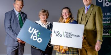Photo shows: L-R: Cllr Andy Mellen, Leader of Mid Suffolk District Council, Cllr Tracey Dixon, Leader of South Tyneside Council, Cllr Lucy Nethsingha, Leader of Cambridgeshire County Council, and Cllr Richard Clewer, Leader of Wiltshire Council.