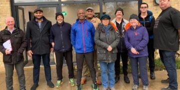 On February 20 Wisbech Mayor Cllr Sidney Imafidon said an organised walk ended up at Wisbech Park café ahead of its opening “with Cllr Jamie Edwards, town clerk Terry Jordan (left). Cllr Shahid Rafique (fifth left) also attended.