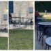 final park - News for Peterborough and Cambridgeshire News for Peterborough and Cambridgeshire - Above: Screenshots of the damage caused by arsonists to chairs outside Wisbech Park café alongside a photo of the chairs yesterday during the afternoon