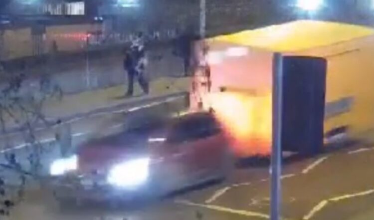 orange final - News for Peterborough and Cambridgeshire News for Peterborough and Cambridgeshire - CCTV image of the stolen trailer travelling through Cambridge. It was stolen from St Bede’s Crescent, Cambridge