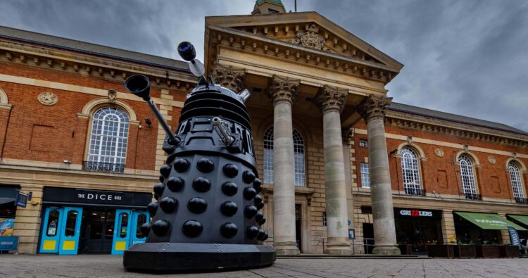 Ahead of the Museums Advertures in Time and Space the resident Dalek take in the sights in the City Centre - News for Peterborough and Cambridgeshire News for Peterborough and Cambridgeshire -