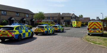Large emergency service presence at Stanground Property.