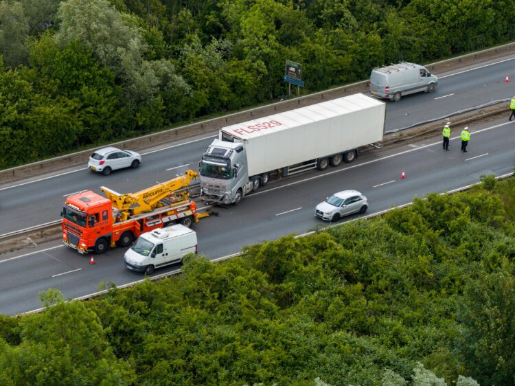 Lorry hits central reservation on A1139 Frank Perkins Parkway at Stanground - News for Peterborough and Cambridgeshire News for Peterborough and Cambridgeshire -
