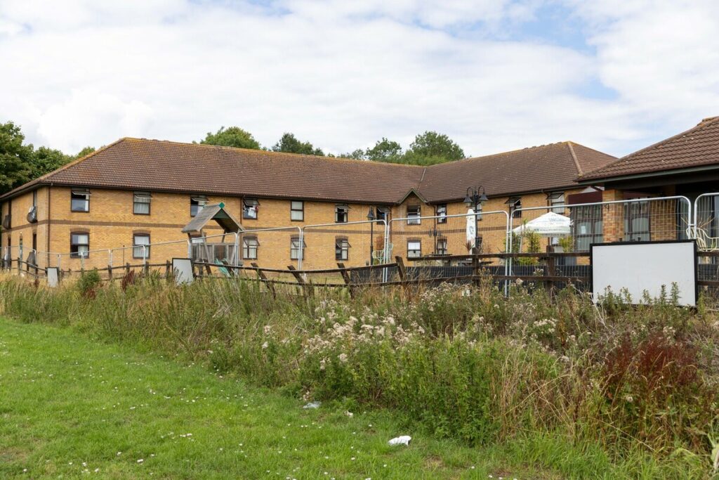 RS41282_THS-Peterborough-Dragon-Asylum-Hotel-Fenced-15549_scr - News for Peterborough and Cambridgeshire FOI requests by the BBC and The Times found that the Home Office pays millions each month to private security firms (like Mitie, G4S, or Serco’s own staff) to patrol sites such as the Dragonfly hotel in Peterborough. PHOTO: Terry Harris