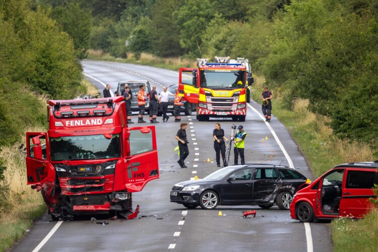 Serious 5 Vehicle collision on the A605 Elton Bypass,
A605, Peterborough
Monday 14 July 2025.
Picture by Terry Harris.