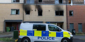 Crews from Stanground, Yaxley, Ramsey and the Peterborough Volunteer Fire Brigade attended a fire at Hampton in which a woman was seriously injured. PHOTO: Terry Harris