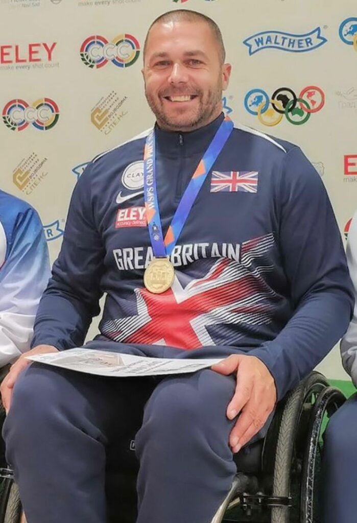 Whittlesey Rifle Club president and Paralympic gold medallist Matt Skelhon has returned to the top of the podium, winning gold at the Novi Sad WSPS Grand Prix in Serbia in August, setting a new British record. PHOTO: Matt Skelhon