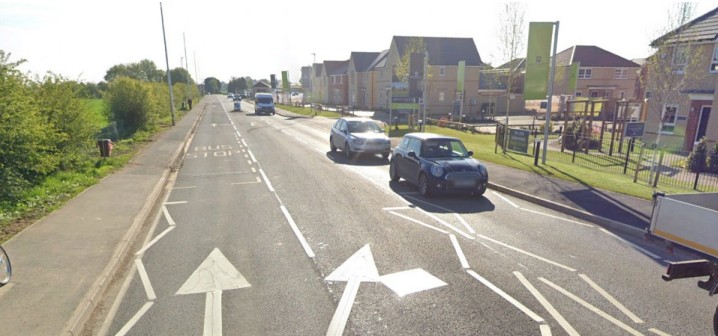 SNIP 2 - News for Peterborough and Cambridgeshire Looking east along Eastrea Road with the application site frontage to the left of the picture