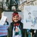 mesh 2018 4 - News for Peterborough and Cambridgeshire News for Peterborough and Cambridgeshire - House of Lords suffragette rally on Feb 6, 2018: Kath Samson at a rally at the foot of Winston Churchill before going into the House of Lords to hear a question by Lord Phillip Hunt. PHOTO: Caroline Briggs
