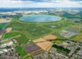 res 2 - News for Peterborough and Cambridgeshire News for Peterborough and Cambridgeshire - Aerial view from Chatteris, showing the A142 running along the southern boundary of the main reservoir site, and the A141 at the site’s western boundary. For illustrative purposes only