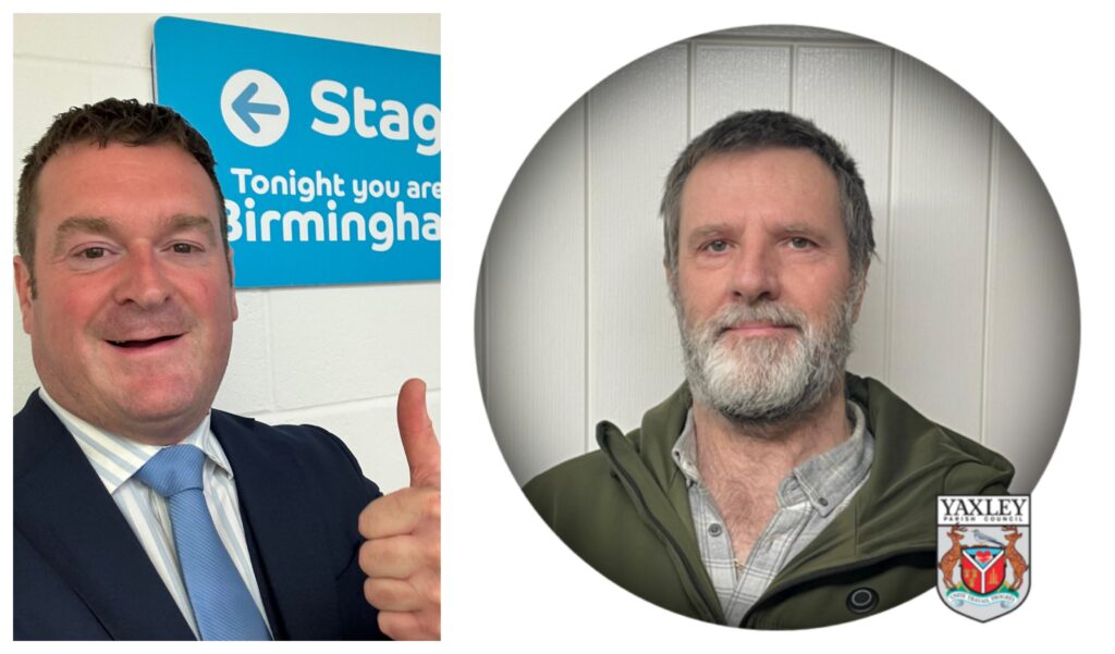 Ryan Coogan (left) Reform organiser for Cambridgeshire and (right) Farcet and Yaxley county councillor Des Watt who has quit the party and is now an independent.