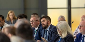 Pictured Cllr Rylan Ray and Cllr John Howard
Extraordinary Council Meeting to elect a new Leader,
Sandmartin House, Peterborough
Friday 12 September 2025. 
Picture by Terry Harris.
