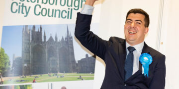 Rylan Ray Conservative  Peterborough Election Count,
EOE Showground, Peterborough
Friday 06 May 2022. 
Picture by Terry Harris.