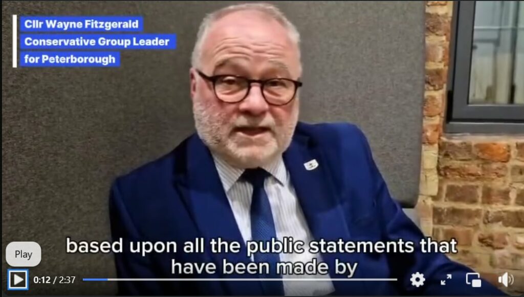 wayne 4 - News for Peterborough and Cambridgeshire CambsNews has invited the senior news editor of the BBC who oversees the Local Democracy Reporter scheme, to undertake a formal review of the Peterborough Conservatives’ recent use of Local Democracy Reporter (LDR) video content on their official Facebook page, which we believe constitutes a breach of the LDR scheme’s terms of use and undermines the principles of impartial public service journalism.