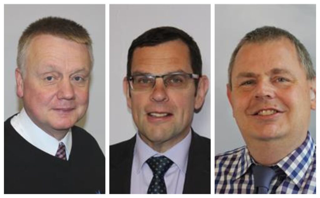 From left: Councillors Charlie Marks, Ian Benney and James Carney