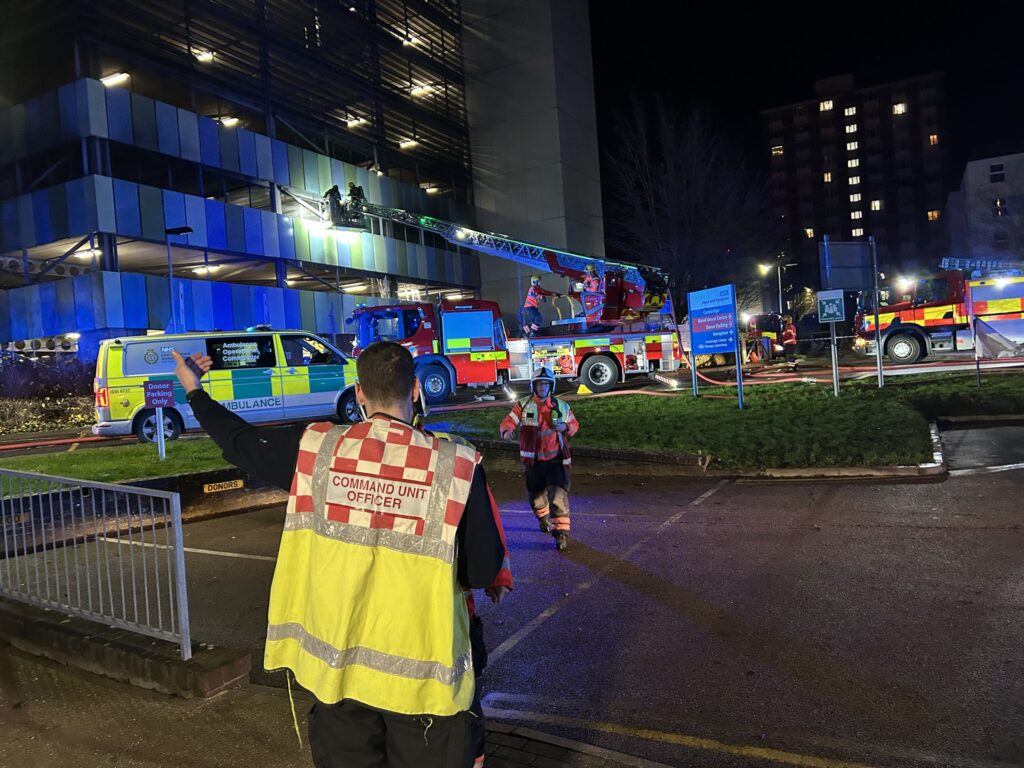 Addenbrooke’s parking disruption after multi-vehicle fire Photo: Cambs Fire & Rescue