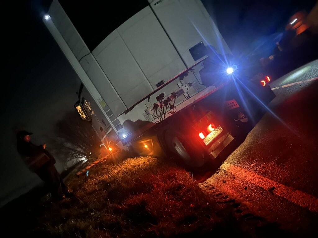 A jack-knifed lorry brought the A10 to a standstill, leaving residents to turn vehicles around while they waited more than two hours for police to arrive. PHOTO: Steve Shipp