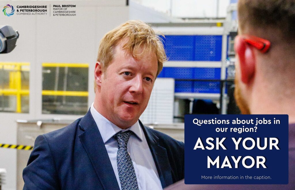 You can question Mayor Paul Bristow at a public meeting in Peterborough. He has ‘booked’ outgoing Peterborough PCRFM DJ Kev Lawrence to answers questions at St John’s Church, Cathedral Square, Peterborough on Wednesday 14 January