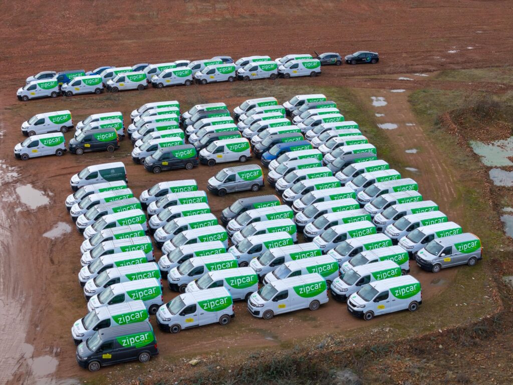 Motorists travelling along the A605 have reported seeing row after row of vehicles stored in the open, with aerial photographs showing what appears to be a substantial holding area for Zipcar-branded cars and vans. PHOTO: Terry Harris