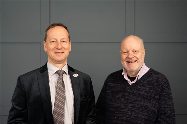 Cambridge Building Society donates £20,000 to Cambridge Homelessness Charter as homelessness advice requests rise 28% in five years. Peter Burrows, Chief Executive of The Cambridge Building Society (left), with Keith Brockbank, Programme Manager at the Cambridge Homelessness Charter (right).