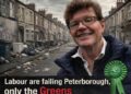 Labour has called for Ed Murphy, the Green Party candidate in the Fletton and Woodston by-election, to apologise for using this AI generated images of a rubbish strewn street to represent Fletton and Woodston during his campaign