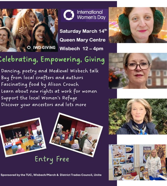Speakers include cookery expert Alison Crouch, local historian and author Diane Calton Smith, Cllr Jo Rust and poet Tracee Findlater.