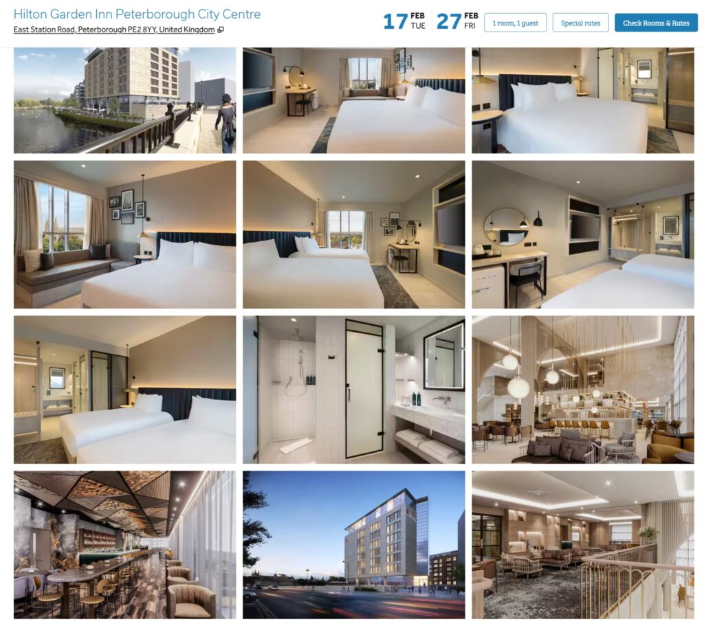 Screen shots taken from the website of Peterborough Hilton Hotel, but the photos are imagined of course and not real. The unfinished hotel is exactly that, unfinished. PHOTO: Peterborough Hilton Hotels website