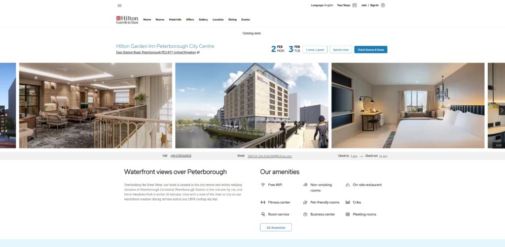 Screen shots taken from the website of Peterborough Hilton Hotel, but the photos are imagined of course and not real. The unfinished hotel is exactly that, unfinished. PHOTO: Peterborough Hilton Hotels website
