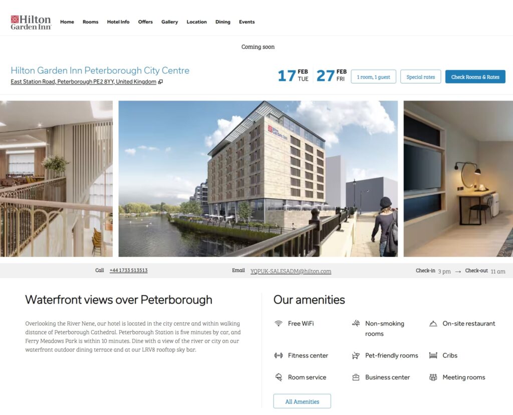 Screen shots taken from the website of Peterborough Hilton Hotel, but the photos are imagined of course and not real. The unfinished hotel is exactly that, unfinished. PHOTO: Peterborough Hilton Hotels website