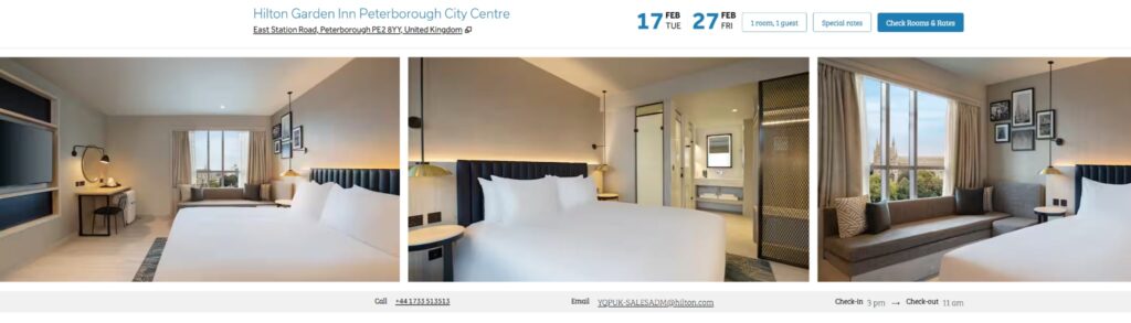 Screen shots taken from the website of Peterborough Hilton Hotel, but the photos are imagined of course and not real. The unfinished hotel is exactly that, unfinished. PHOTO: Peterborough Hilton Hotels website