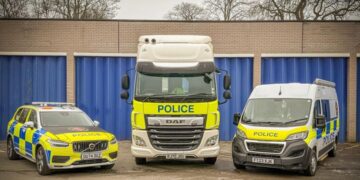 Police officers took to the roads in a lorry as part of a crackdown on people using mobile phones while driving.
