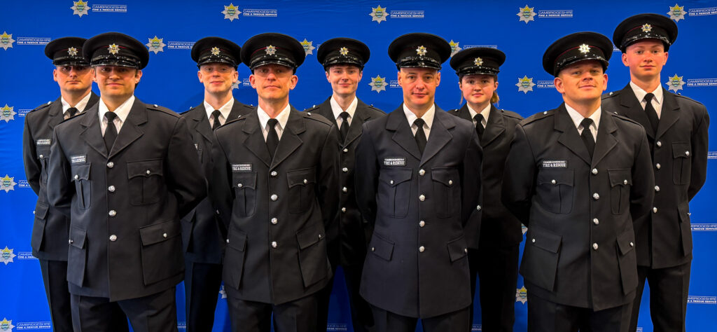 New recruits’ families were invited to join them at the service’s state of the art Training Centre in Huntingdon to witness their passing-out ceremony