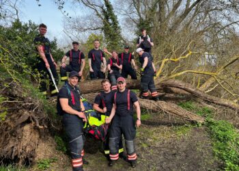 Determination on display as the team push through obstacles along the 31km route.