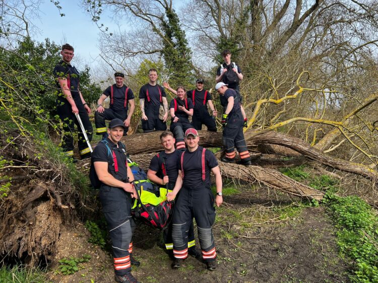 Determination on display as the team push through obstacles along the 31km route.