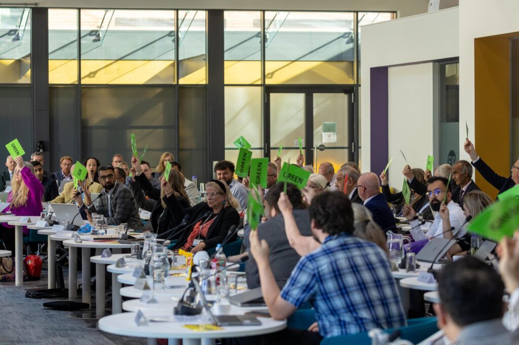 Peterborough City Council is facing a £5.9m overspend this year, with mounting pressure from children’s services, capital financing and the stalled Hilton Hotel project, according to a new finance report going before councillors on 19 March. Council meeting photo: Terry Harris