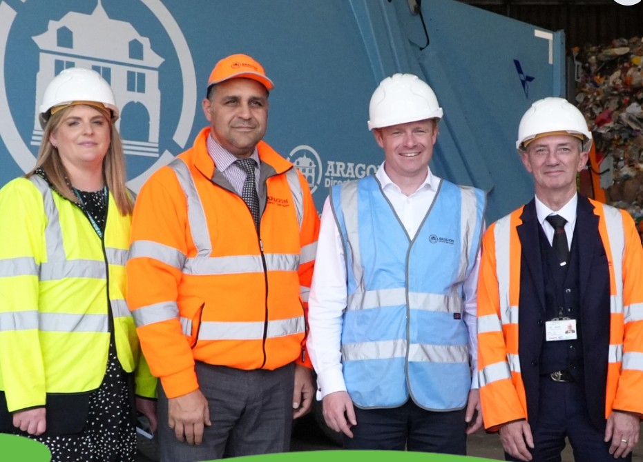 Robbie Moore MP, then Parliamentary Under Secretary of State for the Department of Environment, Food and Rural Affairs, visited Peterborough in 2024. He spoke with staff at our Aragon depot before recording an interview about the government's scheme which is aimed at raising recycling rates across the country. PHOTO: Peterborough City Council