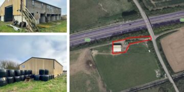 Plans to convert a barn beside the A14 into two homes have been rejected after planners ruled future residents would have to keep their windows shut to escape traffic noise. Images show site and barn. CREDIT: East Cambridgeshire District Council planning portal