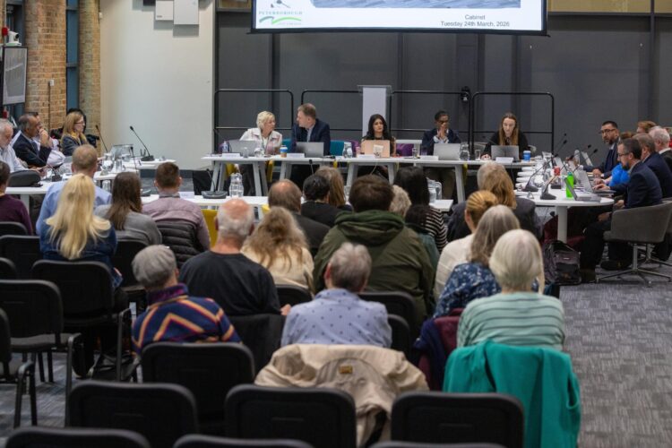 Peterborough City Council cabinet meets to debate the future of Werrington Fields amid strong public opposition and legal pressure. IMAGE: Terry Harris