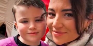 Caelan Wright, 10, preparing for the Kidney Research UK March March at Ferry Meadows, Peterborough.