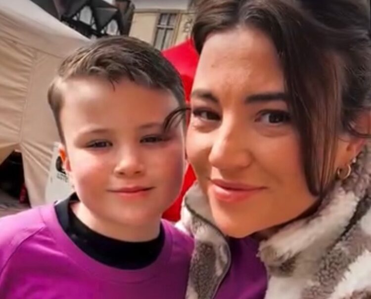 Caelan Wright, 10, preparing for the Kidney Research UK March March at Ferry Meadows, Peterborough.