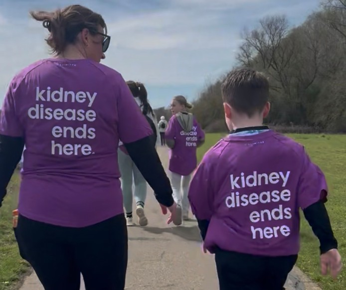 Caelan Wright, 10, preparing for the Kidney Research UK March March at Ferry Meadows, Peterborough.
