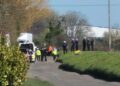 Emergency services at the scene on North Brink in Wisbech this morning as search efforts continue after a car entered the River Nene.