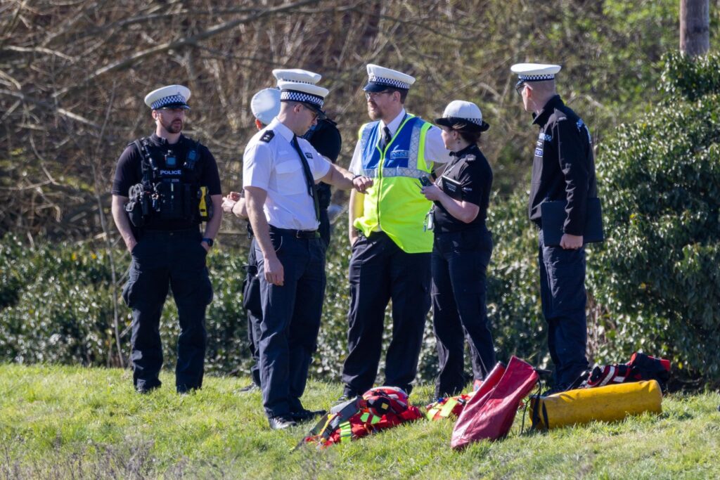 Emergency services at the scene on North Brink in Wisbech this morning as search efforts continue after a car entered the River Nene. PHOTO: Terry Harris